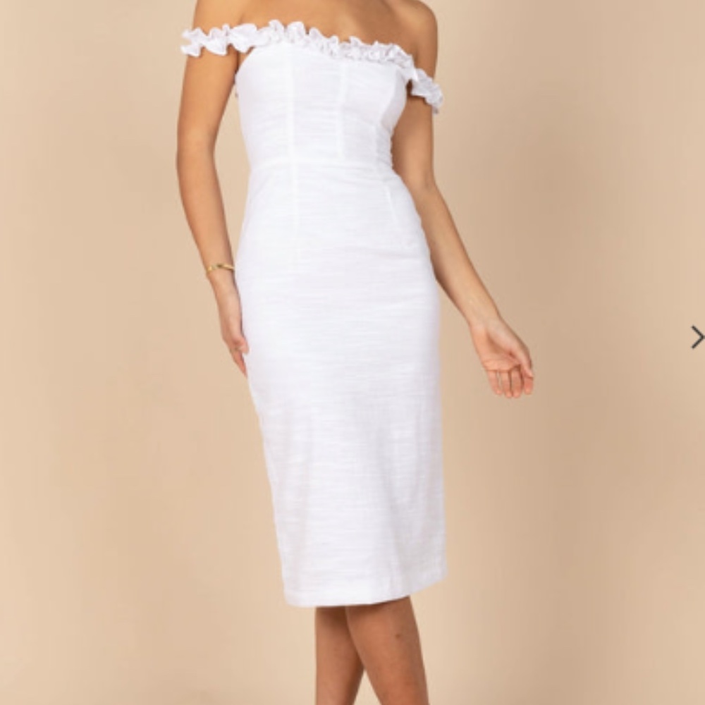 Petal & Pup White Off the Shoulder Dress
